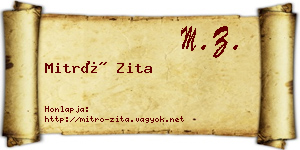 Mitró Zita névjegykártya
