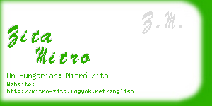 zita mitro business card